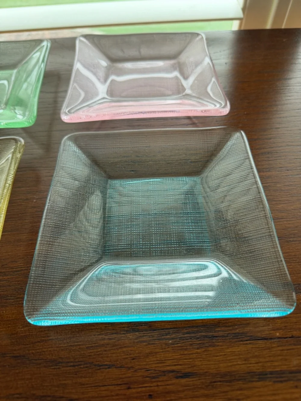 Crate & Barrel Pastel Square Dessert Plates set of 4